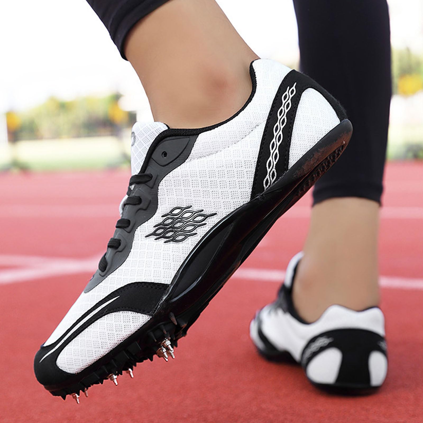 Zapatos Clavos Deporte Corriendo,Zapatillas Correr con Clavos,Zapatillas Clavos Atletismo,Zapatillas Clavos Atletismo,Cómodas Ligero,Transpirables Malla,para Velocidad Running