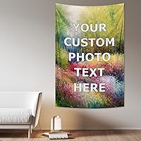 Vista 11 de Tapiz personalizado para cargar imágenes con fotos y textos, tapiz personalizado para colgar en la pared, manta de telón de fondo para decoración