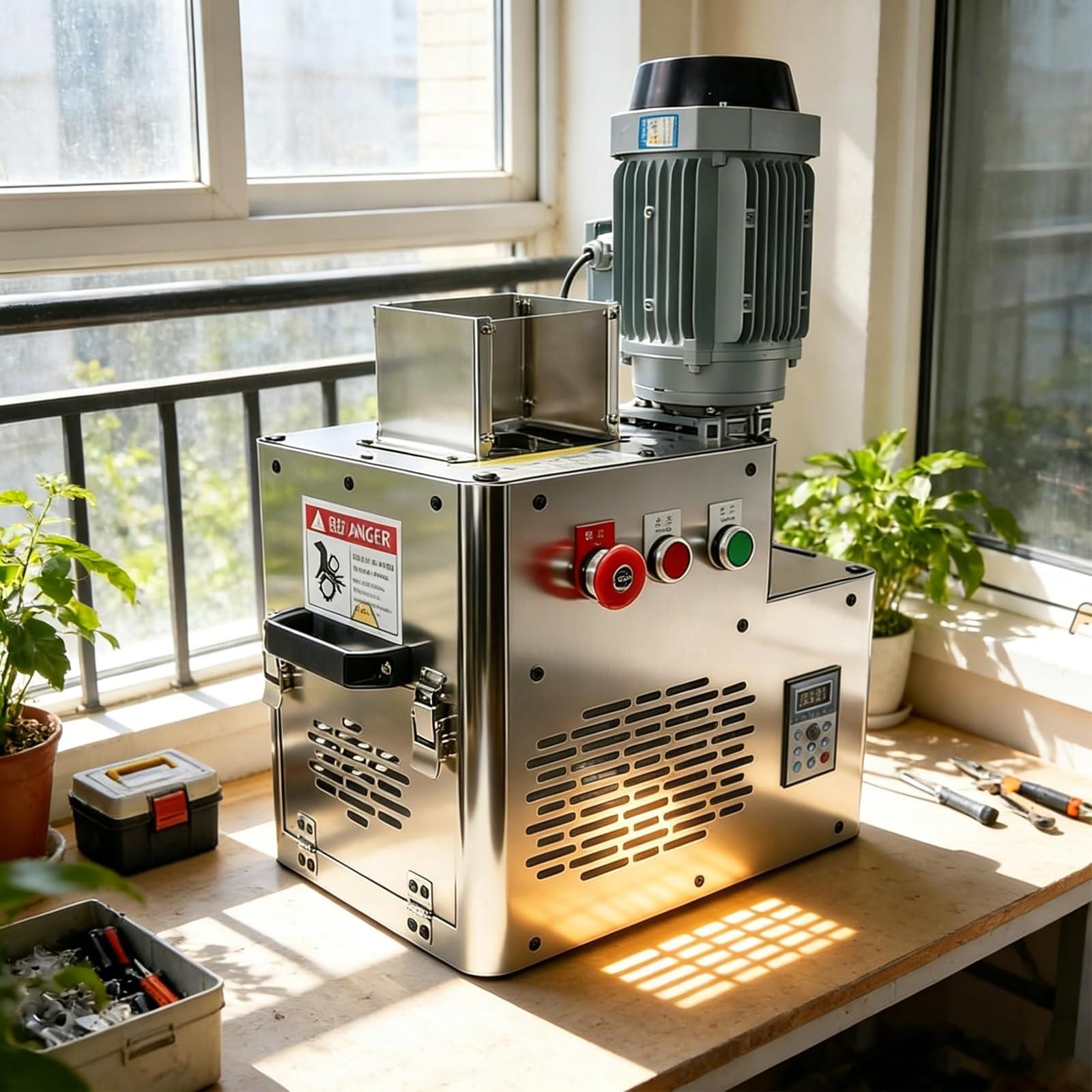 TYH Trituratore Elettrico per Plastica, Trituratore per Plastica da 1,5 KW per Riciclaggio, Trituratore per Plastica per Stampanti 3D, capacità 10-20 kg/h