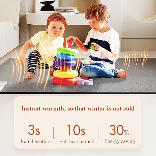 Miniatura 2 de Alfombra calefactora, alfombra eléctrica para el suelo, manta térmica de invierno para yoga, fitness, almohadilla de calefacción para el suelo, para