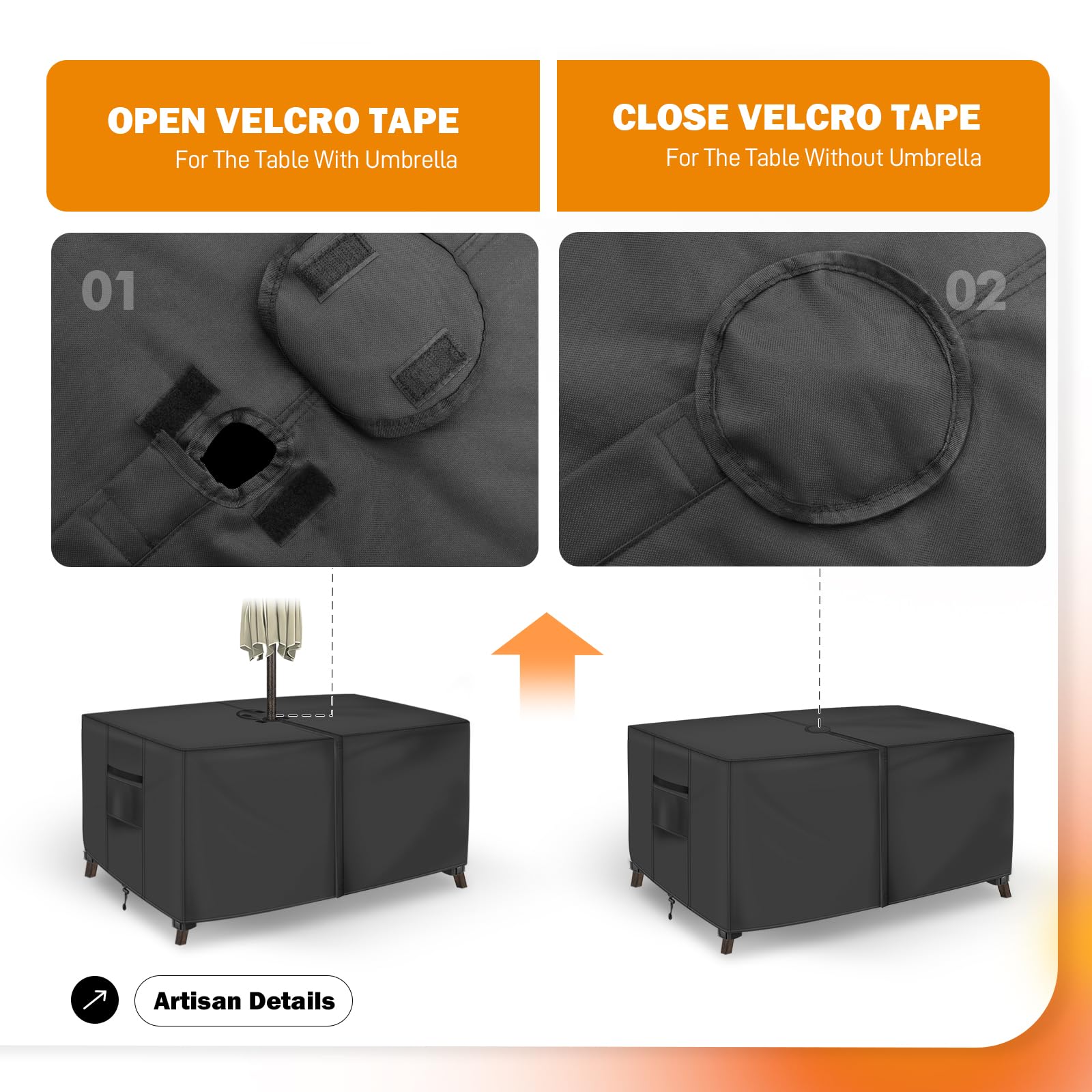 amazon rectangular patio table cover with umbrella hole Amazon.com : Rectangle Patio Table Cover with Umbrella Hole