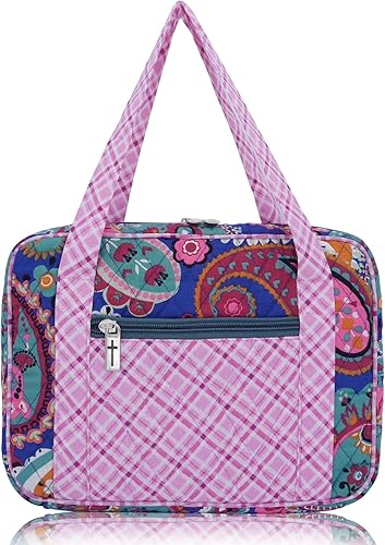 Miniatura 6 de DIWI Funda acolchada para la Biblia de tamaños extra grandes de 11.25 x 8.25 x 2.75 pulgadas, bolsa de Biblia Good Book Case (XL, C2 Jungle Pink)