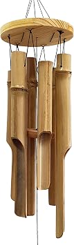 Wooden Wind Chimes for Outside, Bamboo Memorial Chimes, 27" | Handcrafted, Sympathy Gift for Loss of Loved One, Relaxing Sweet Tones, Home, Garden, Patio or Outdoor Decor