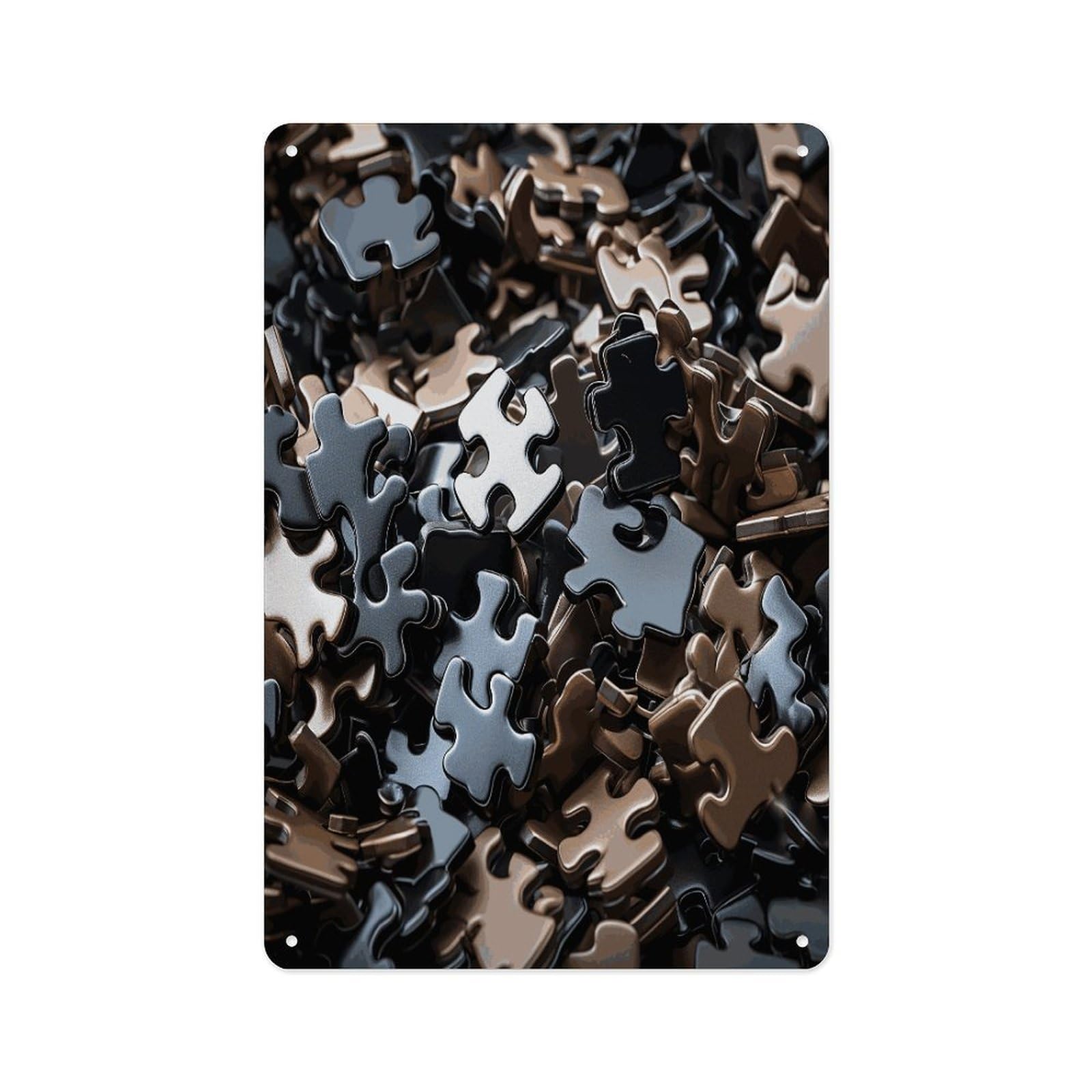 Fekiloot Style A Bunch Of Puzzle Pieces Wall Decor Metal Signs Tin Signs Poster