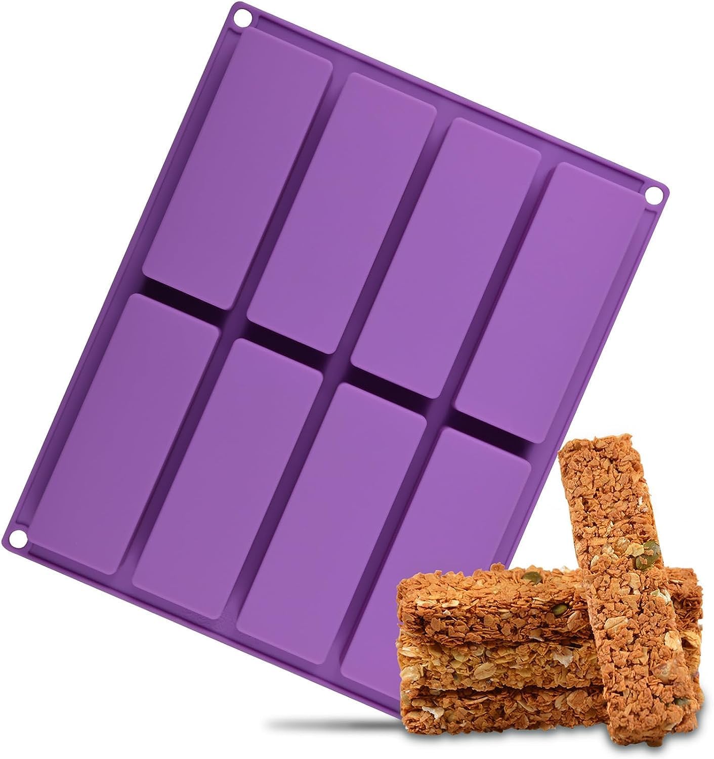 ROTDAM Large Rectangle Silicone Mold Granola Bar Nutrition