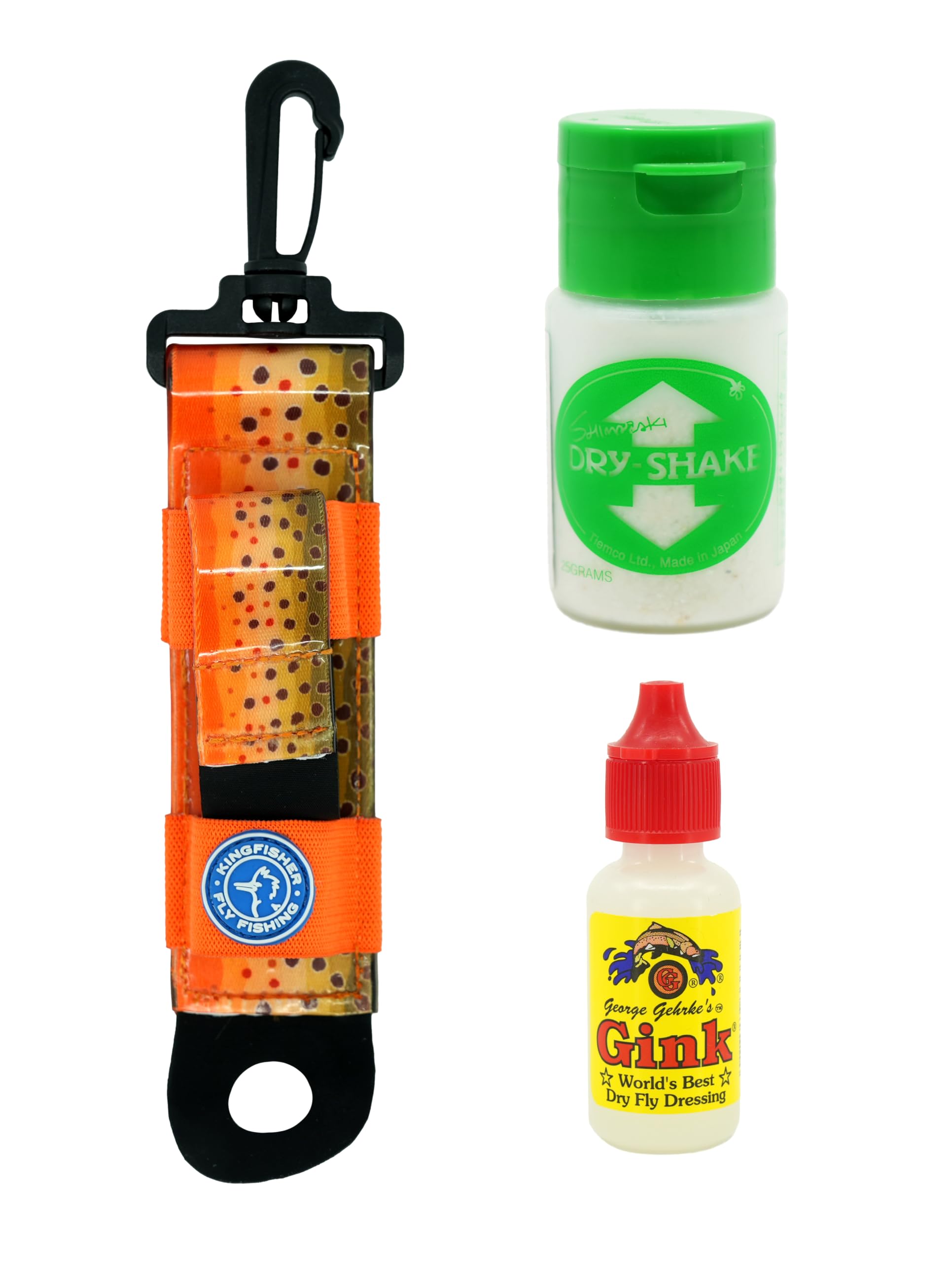 Gehrke’s Gink and Shimazaki Dry Shake Dry Fly Floatant with Kingfisher Combo Holder