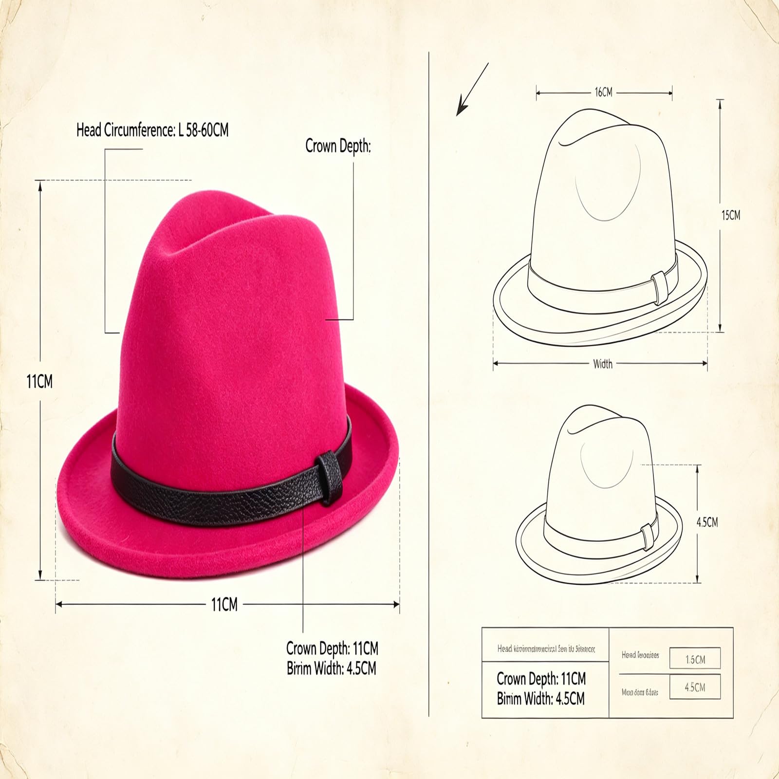 HEYANN Fedora Hut Mode Filz Hüte für Herren Damen Wollfilz Herrenhut Jazz Cap Kurzer Krempe Trilby Hut mit Eleganter Panama Hut Damen Gentlemans