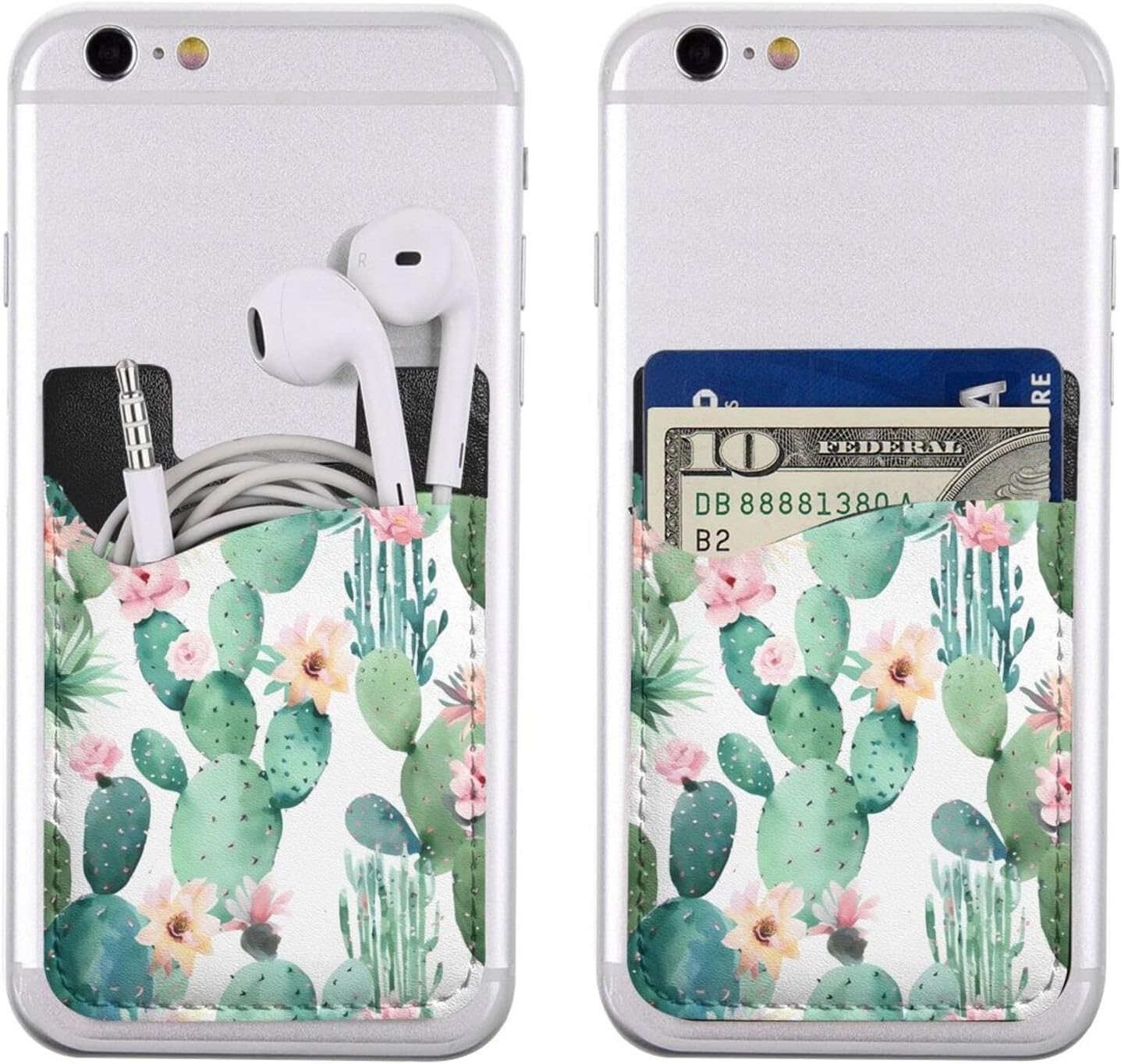 Cactus Pattern Phone Card Holder Leather Slim Phone Wallet image 5