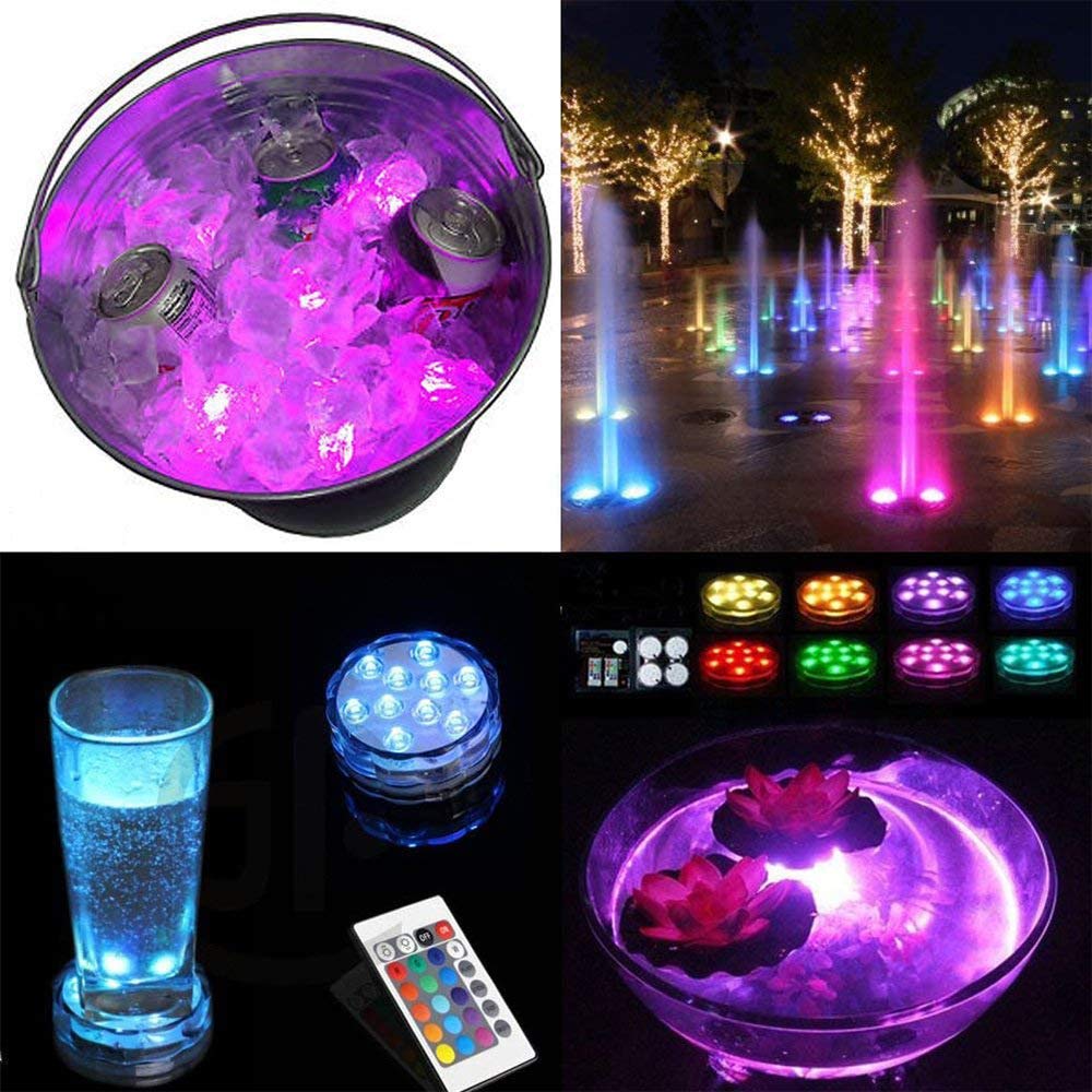Shangyuan 4 Luci LED Wireless Per Barche – Alimentate A Batteria, Impermeabili, Con Telecomando 24 Tasti E 16 Colori – Per Ponti, Kayak, Pontoni - 4