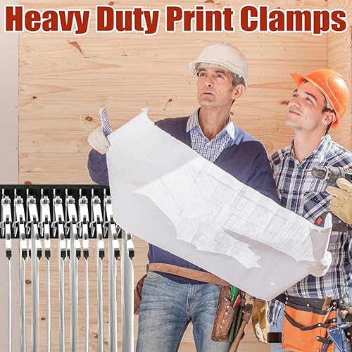 Miniatura 5 de 6 abrazaderas colgantes de 24 pulgadas, tiras ciegas, almacenamiento para papel de construcción, pósters, planos, dibujos, artes (24 pulgadas)
