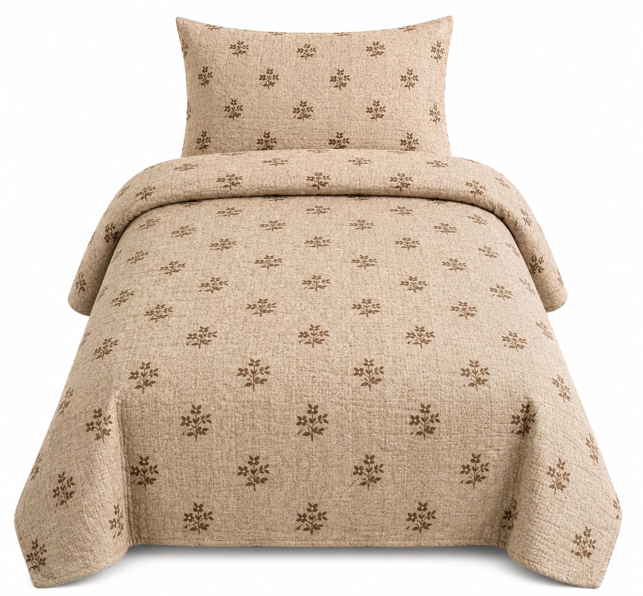 BHM Single Bed Quilt Cover Floral Brown SQCF-203 Duvet Cover-image-25