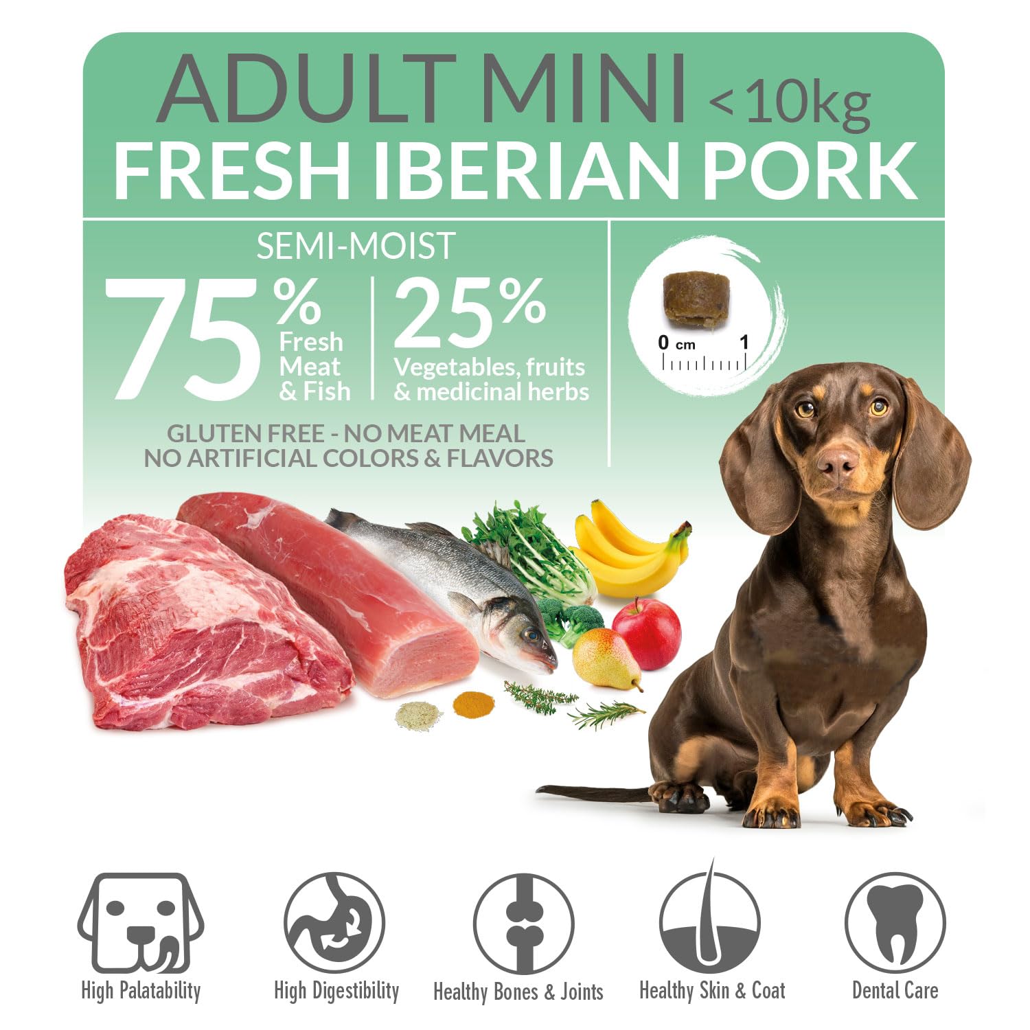 Arquivet Fresh Mini Cerdo Ibérico - Pienso semihúmedo para Perros de Raza pequeña - 1Kg