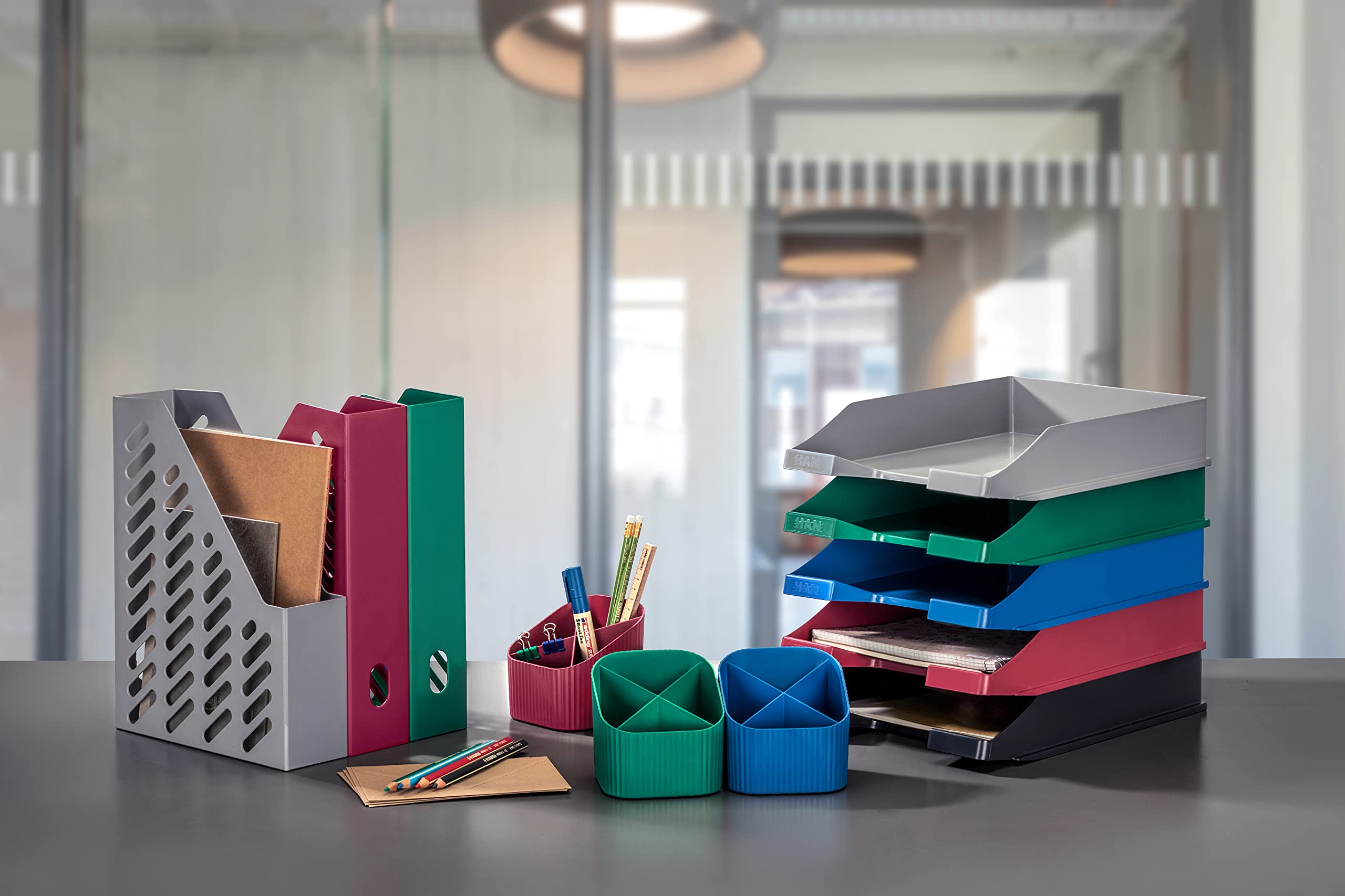 Cassettiera Han Impuls Karma 4 Cassetti - Grigio, Riciclata 80-100%, Per Documenti A4/C4 - Foto 5