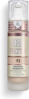 Makeup Revolution, IRL Filter, Longwear Foundation, Medium to Full Coverage, Matte Finish, 16 Hour Wear, F3, Fair to Light Skin Tones, 23ml