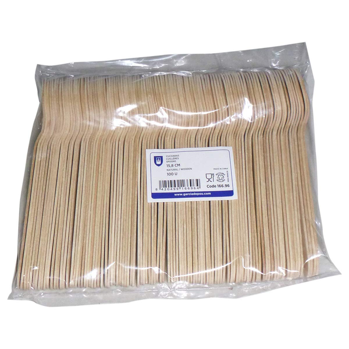 Garcia de Pou cucchiai in scatola legno naturale 30x30x30 cm 100 unità