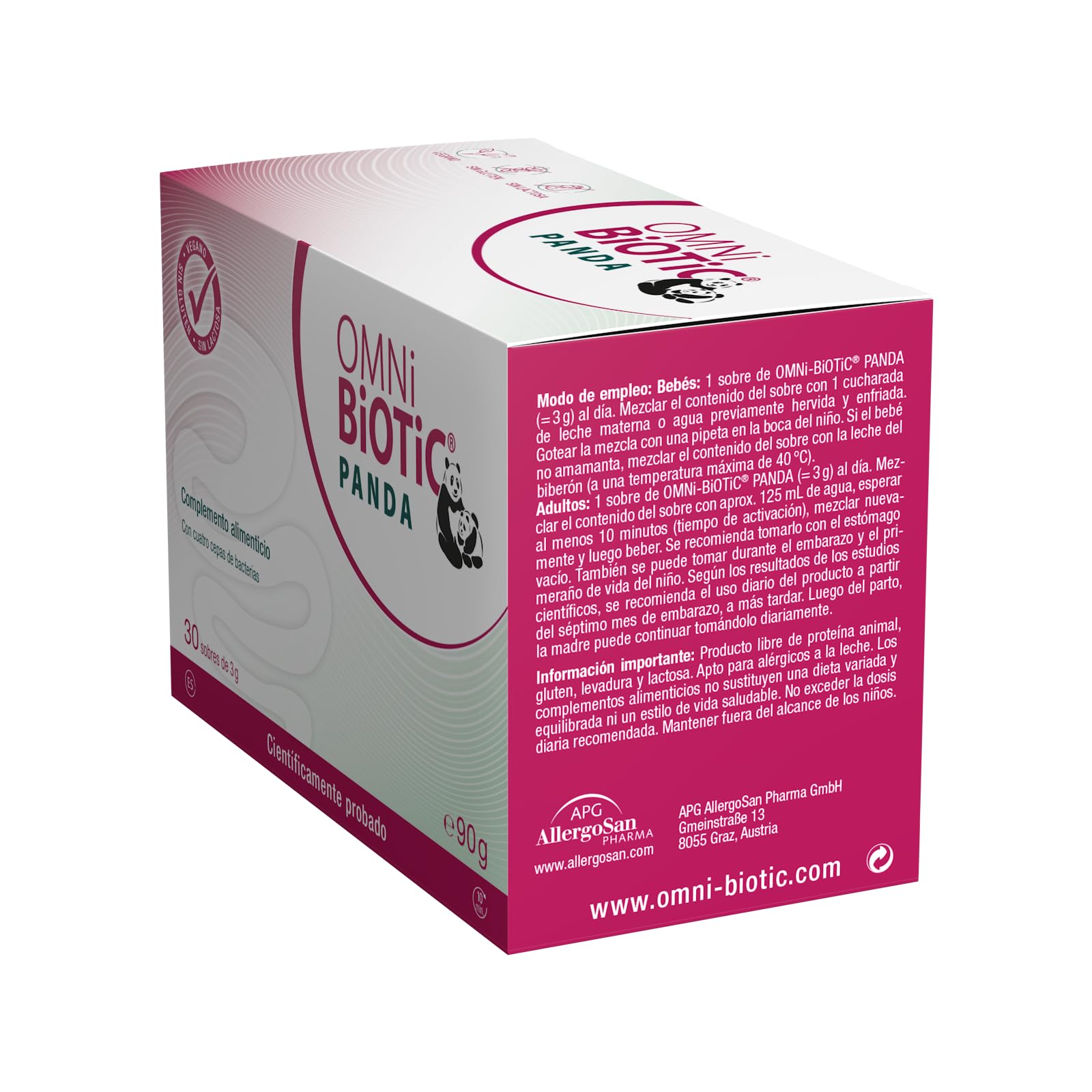 OMNi BiOTiC PANDA | 30 Sobres (90g) | Probiótico | 4 cepas bacterianas