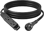 DEWENWILS 6FT Flat Plug Extension Cord, 16/3 SPT-3 Flat Wire & 3 Grounded Outlets, 13A / 125V / 1625W, Extension Cord with 3-Prong Plug for TV, Kitchen, Bedroom, Office, ETL Listed, White
