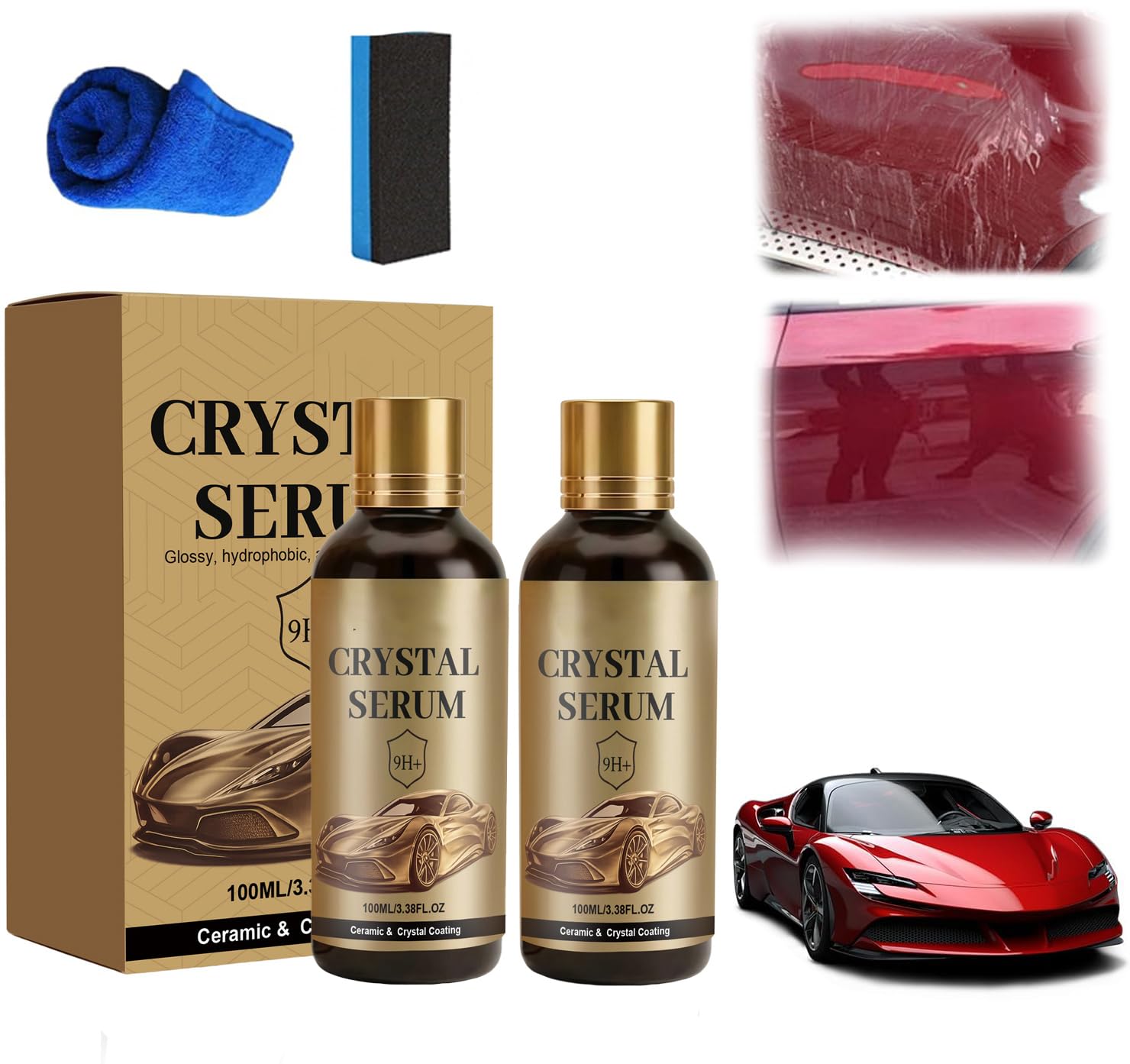 PTZ Crystal Serum,2026 New Advanced PTZ Ceramic Coating,9H Graphene Coating for Car Dust Proof and Glazing Effects Long (1PCS)