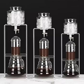 Torre De Goteo De Cerveza Fría, Cafetera De Goteo De Hielo, con Flujo Ajustable, Filtro De Acero Inoxidable Y Base Acrílica, Boca De Olla En Forma De V, Preparar En Casa6