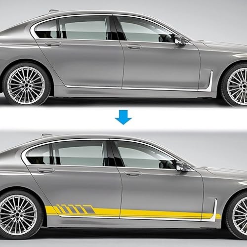 Miniatura 10 de QianBao Calcomanías de vinilo con diseño gráfico de rayas laterales para puerta de auto, calcomanías modificadas para bricolaje, universal, para