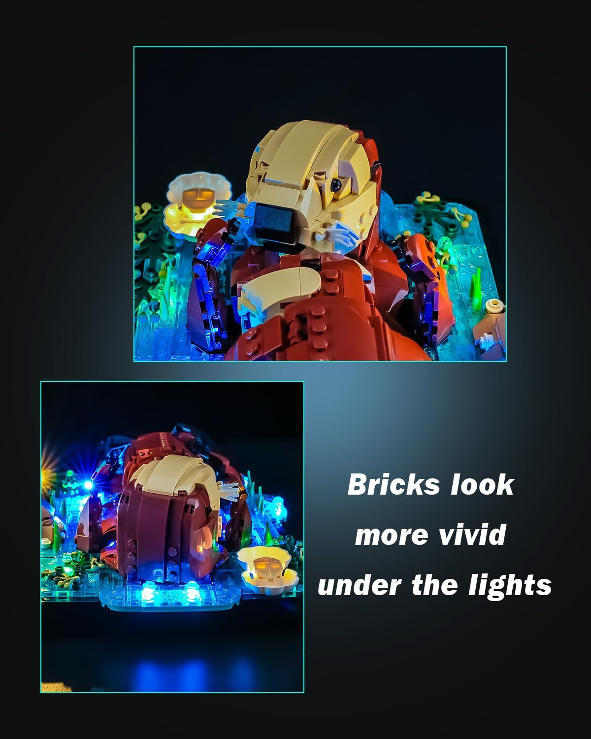 LED Lighting Set Compatible with Lego 21366 Floating Sea Otters Set, DIY Light Up Kit for Lego 21366 Building Blocks Model (Building Sets Not Included) image 4