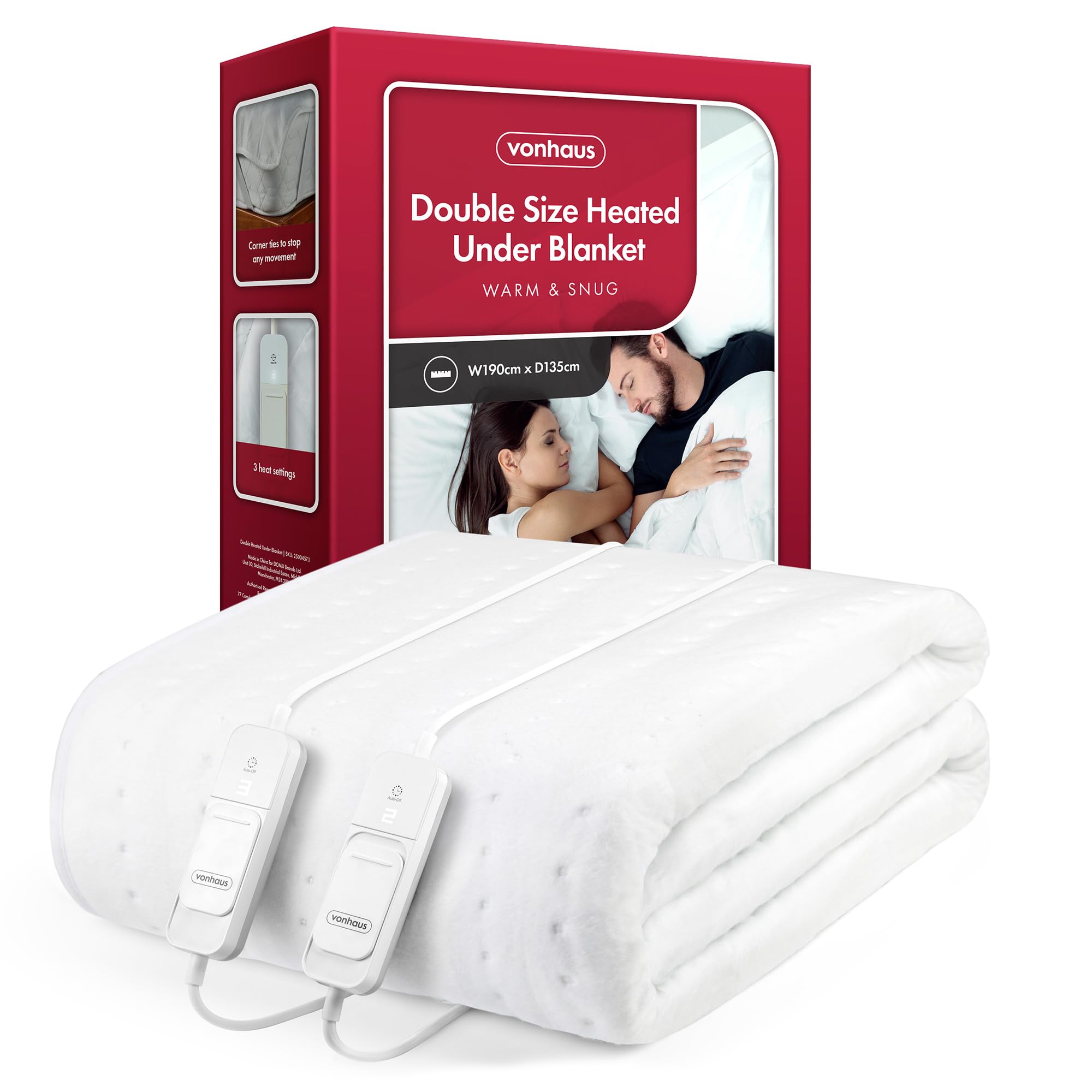 VonHaus Electric Blanket Double, Heated Mattress Topper for Double Bed, Heated Under Blank...