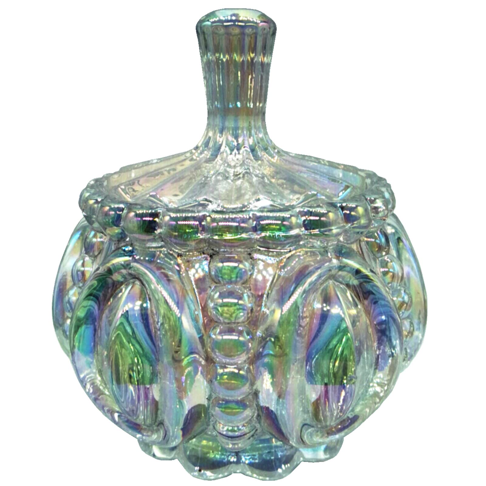 LeYin Embossed Clear Glass Apothecary Jar with Lids, Crystal Jewelry Box Candy Jar Containers Wedding Candy Buffet Jars Food Jar