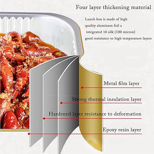 Miniatura 5 de Sartenes de papel de aluminio de 13 x 9 pulgadas, bandeja para parrilla, sartén de aluminio desechable resistente, 10 juegos para cocinar, hornear y