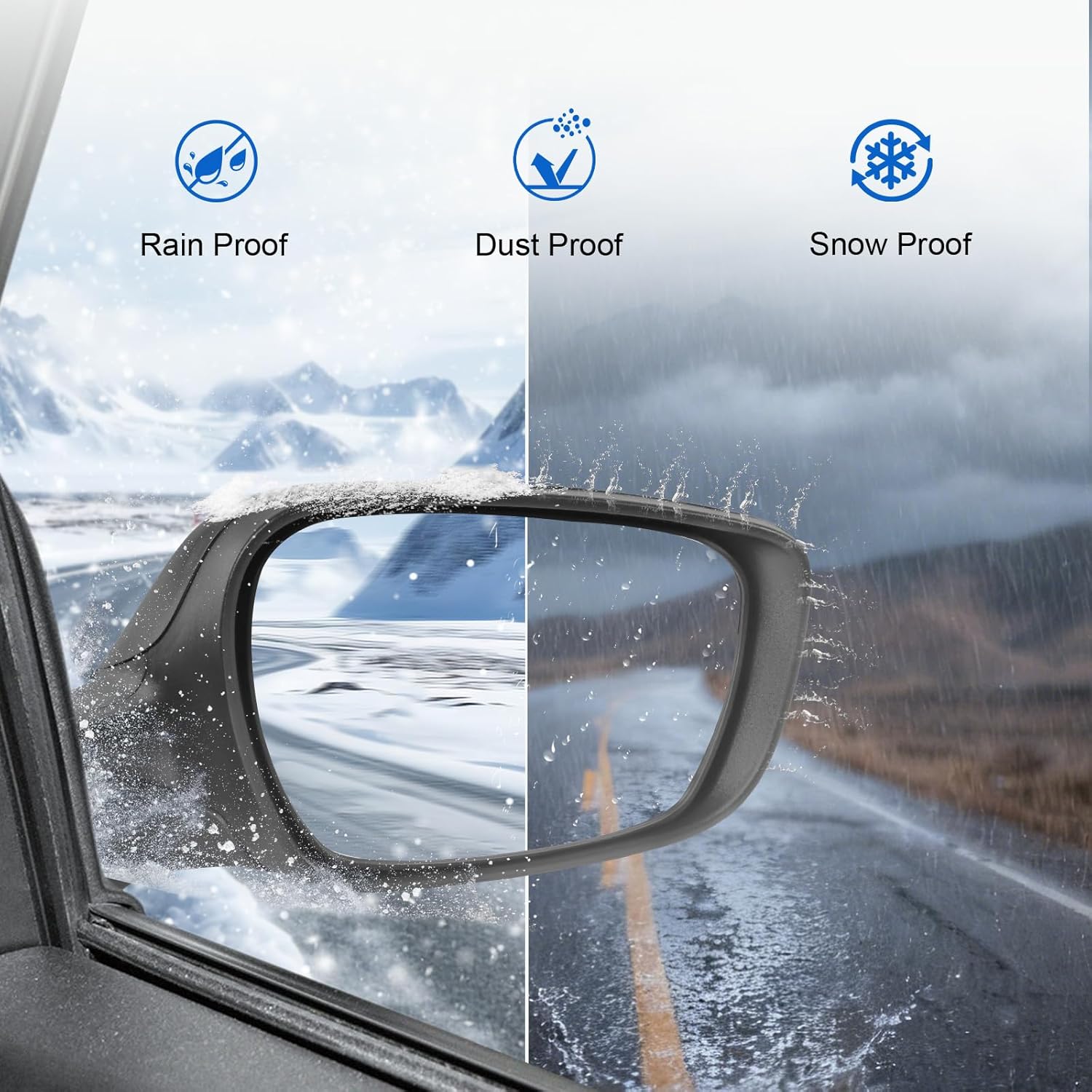 Door Mirror Right Passenger Side Replacement For Hyundai Elantra 2011 2012 2013, Replace HY1321179, Black 5PINS