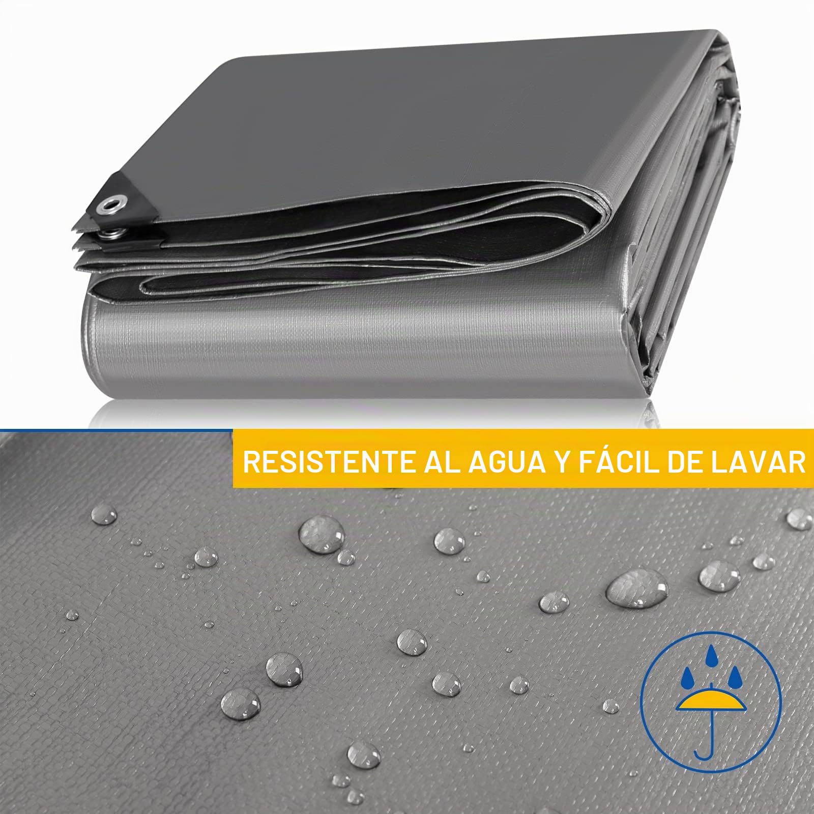Laneetal Lona Reforzada Anti-UV 180g/m² 4x8m Gris