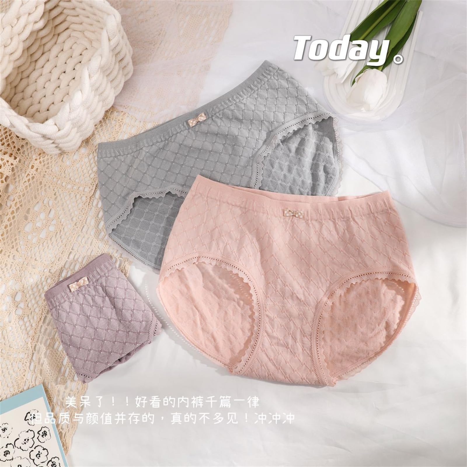 Donna Mutandine a Copertura Totale Slip sul Fondo di Cotone di Grandi Dimensioni per Donne 5 Pacchetti-D-40-70 kg