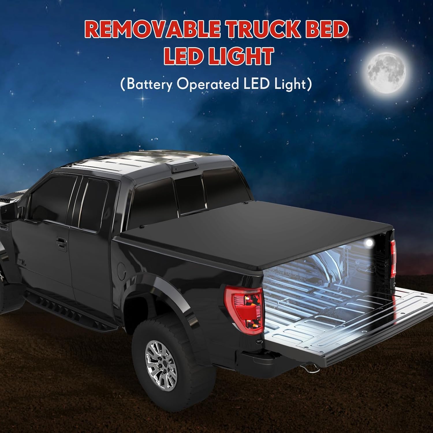 Soft Tri-fold Truck Bed Tonneau Cover Compatible with 2015-2025 Ford F150 Styleside 6.5ft Bed