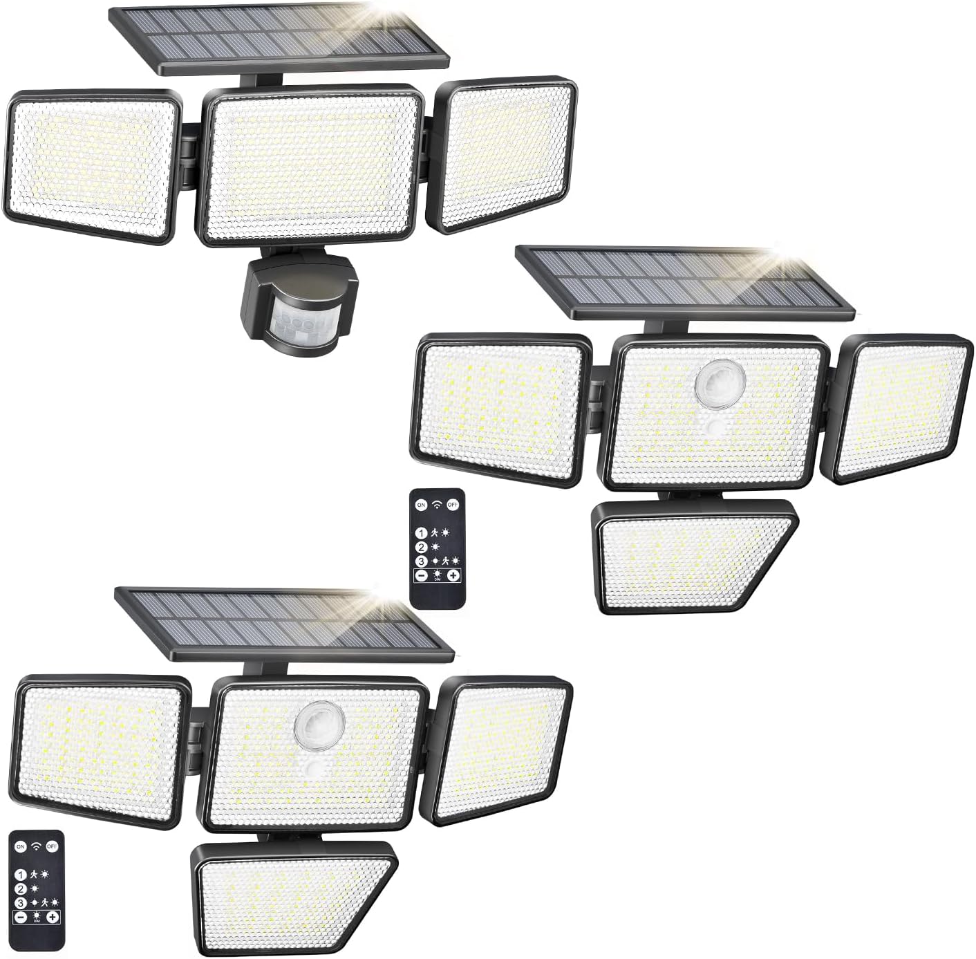 Philips Solar Security Light Outdoor, LED Wall-Mounted Flood Light w/PIR Motion Sensor, 3 Modes,IP65 Waterproof,Adjustable Heads