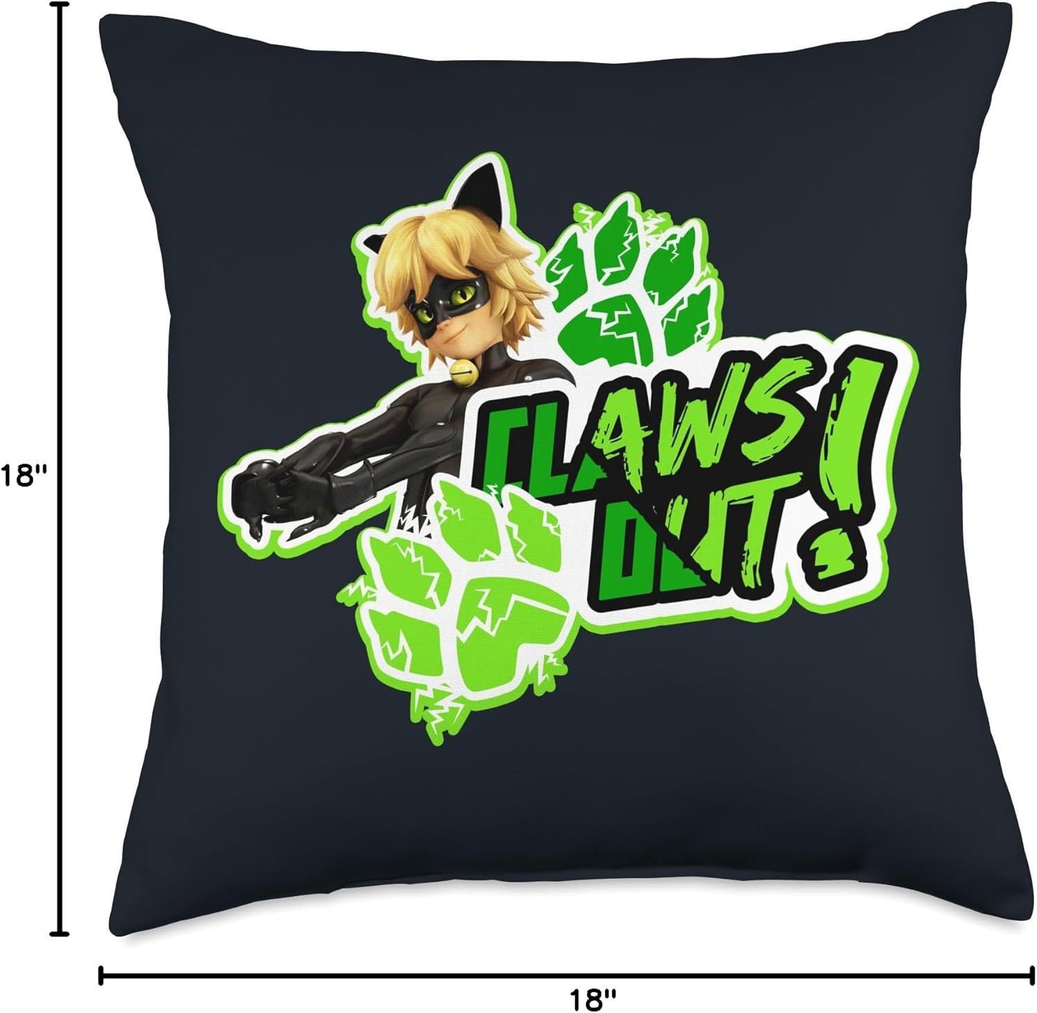 Miraculous Ladybug Cat Noir Claws Out! Throw Pillow