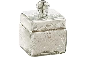 ART & ARTIFACT Exquisite Mercury Glass Jar: A Symphony of Shimmering Elegance