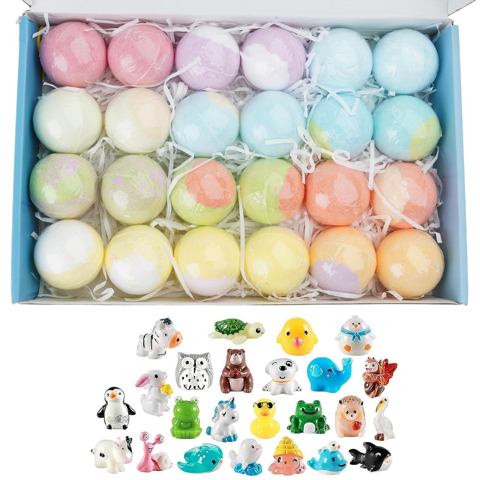 24 Piezas/Juego Animal Juguete Baño Fizzies Juguete con Divertidas Sorpresas en Interior para Niños del Baño Compromiso Fizzies Set