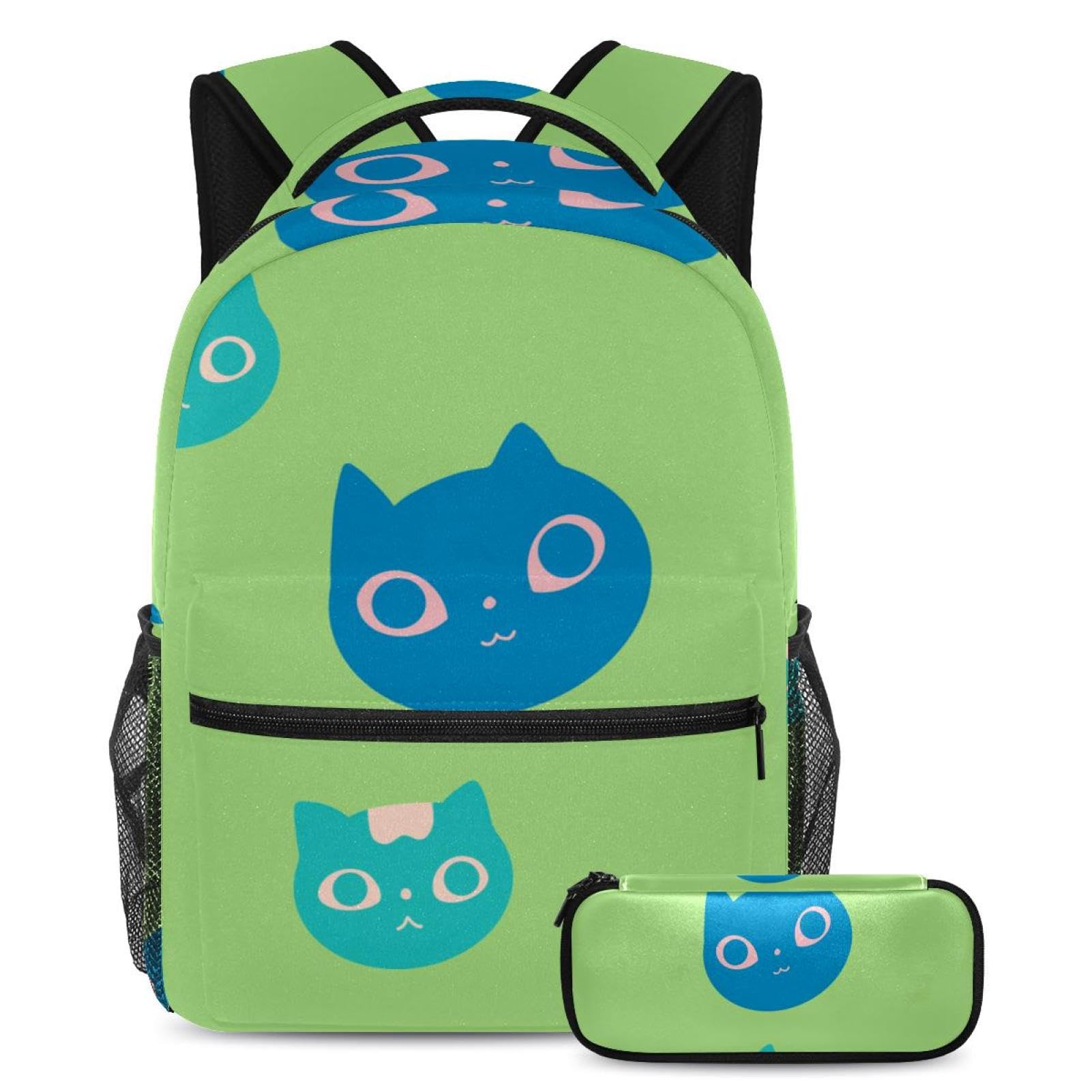 Sac à dos chat bleu avec trousse, le compagnon attachant pour une scolarité épanouie - 7