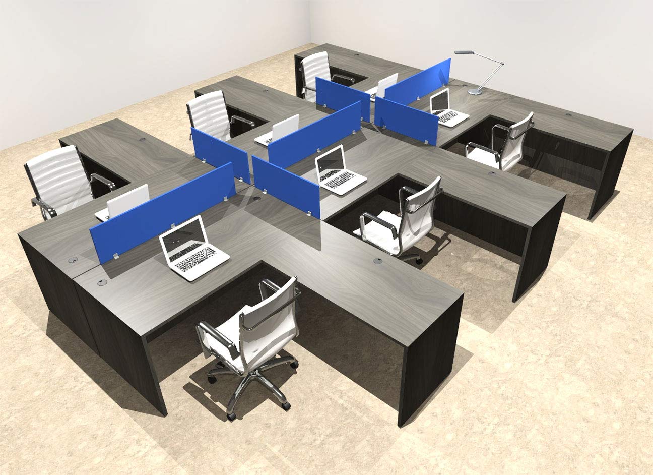 Six Person Modern Divider Office Workstation Desk Set OT-SUL-FPB57