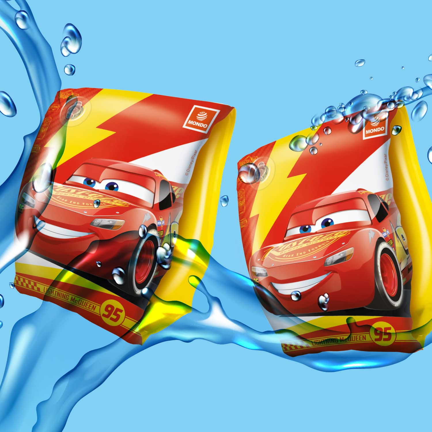 Mondo Toys - Cars 3 Arm Bands - Braccioli di Sicurezza per bambini - Materiale PVC - Adatti a bambini da 2 a 6 anni con Peso 6-20 kg - 16241