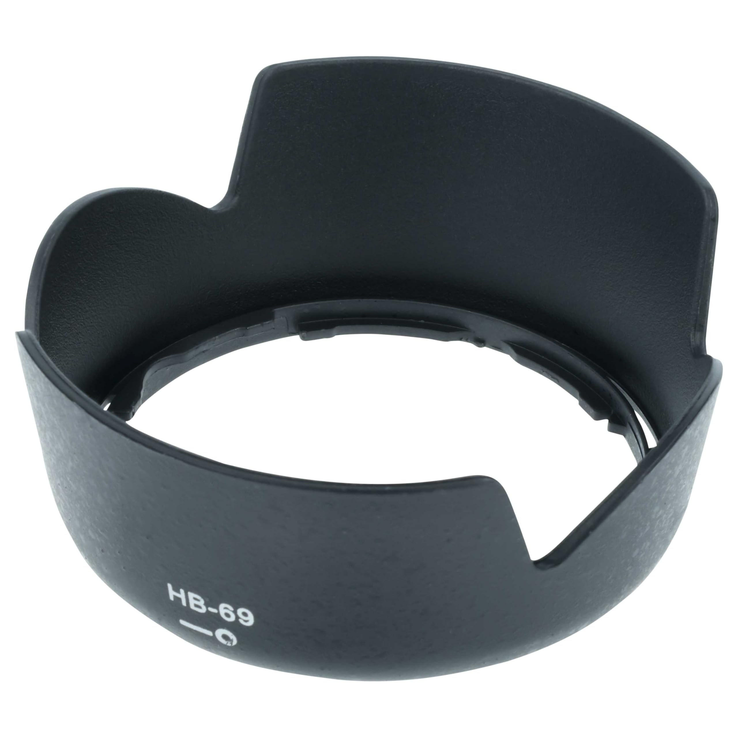 vhbw Paraluce compatibile con Nikon Nikkor AF-S DX 18-55mm f/3.5-5.6G VR II 52 mm obiettivo nero, plastica, tulipano, 7,8 cm - Sostituisce HB-69