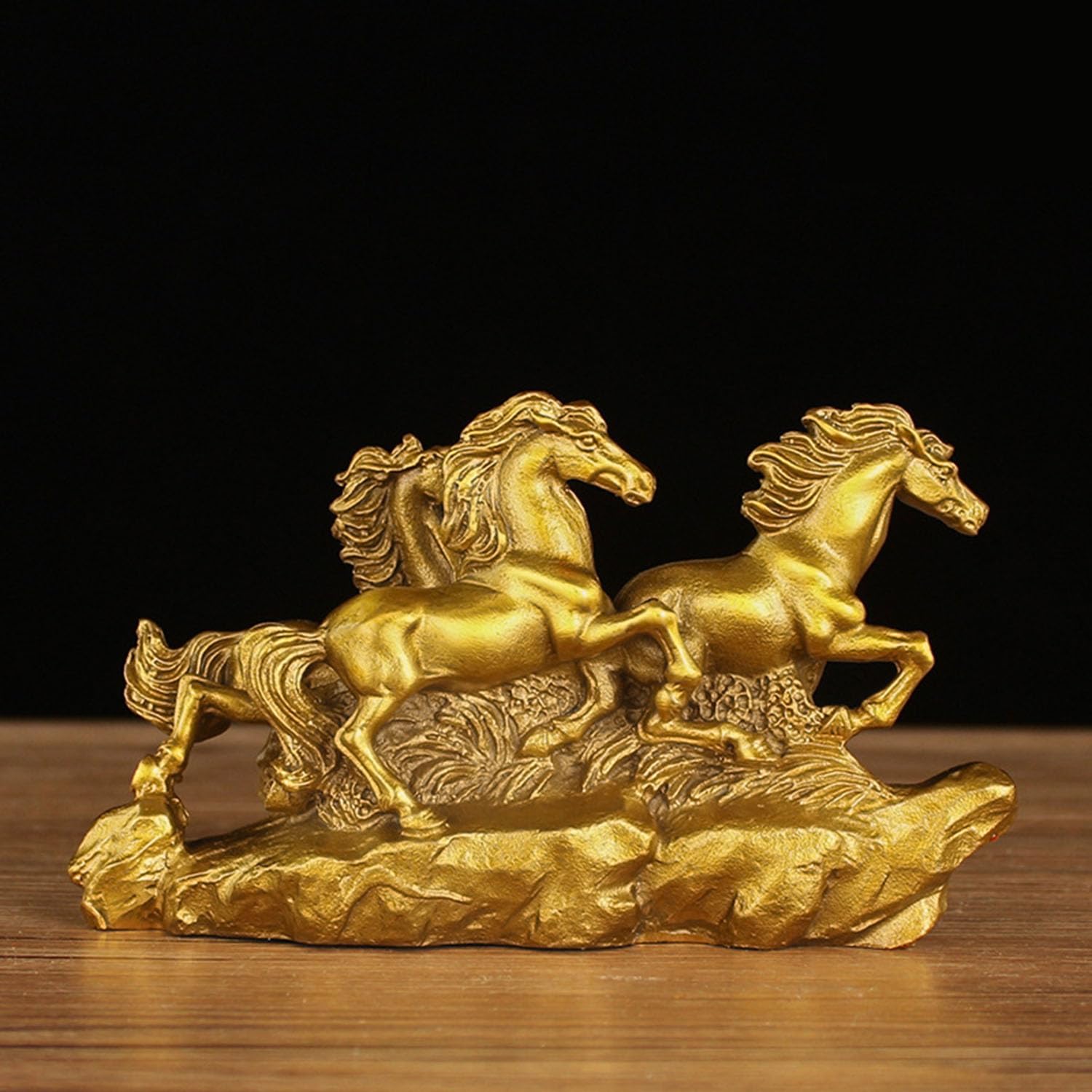 Feng Shui Running Horse Scultura Statua di Animale in Ottone