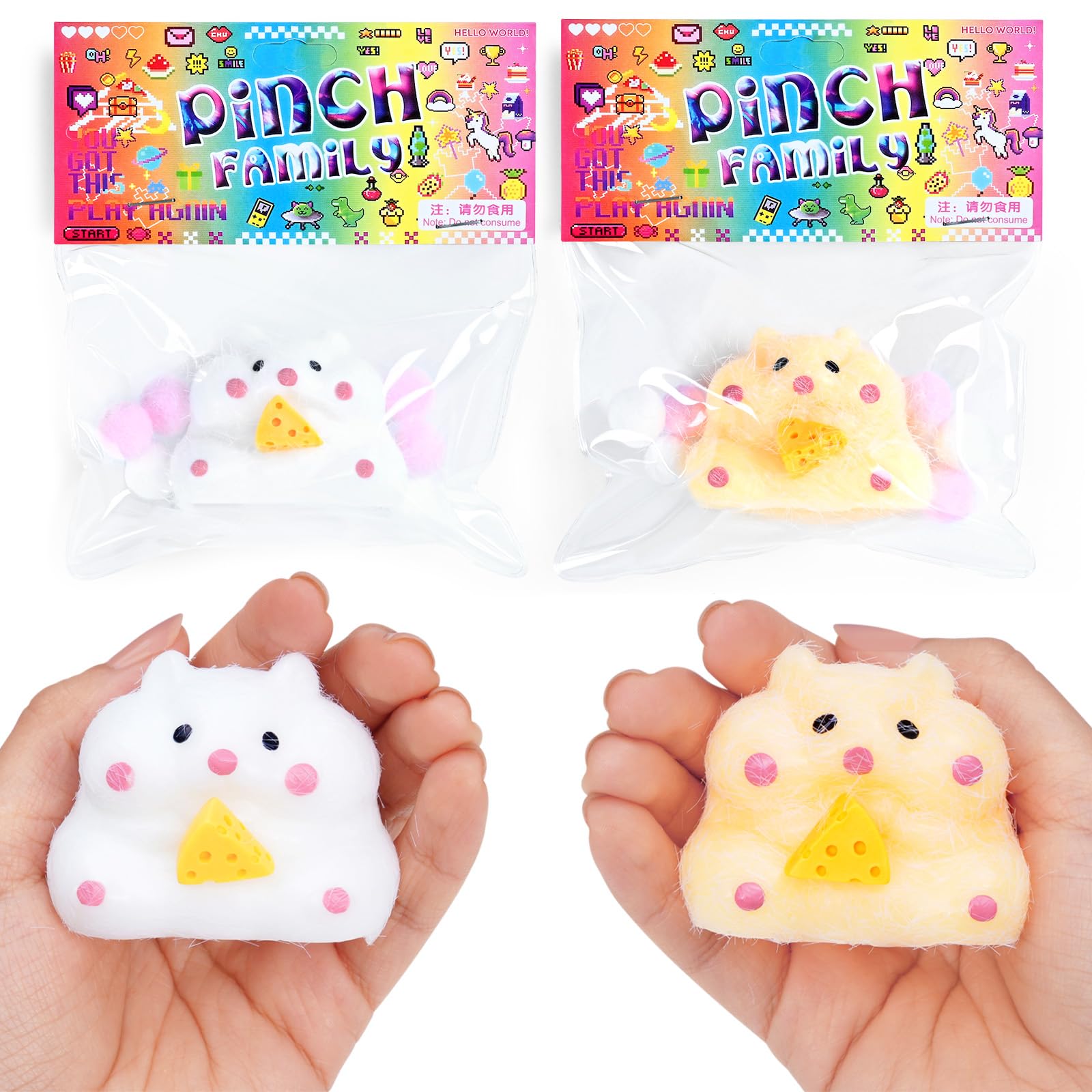 Taba Squishy Hamster & Kattenpoot – 2 Stuks, TPR, Zacht En Elastisch, Stressverlagend Fidgetspeelgoed Voor Kinderen En Volwassenen