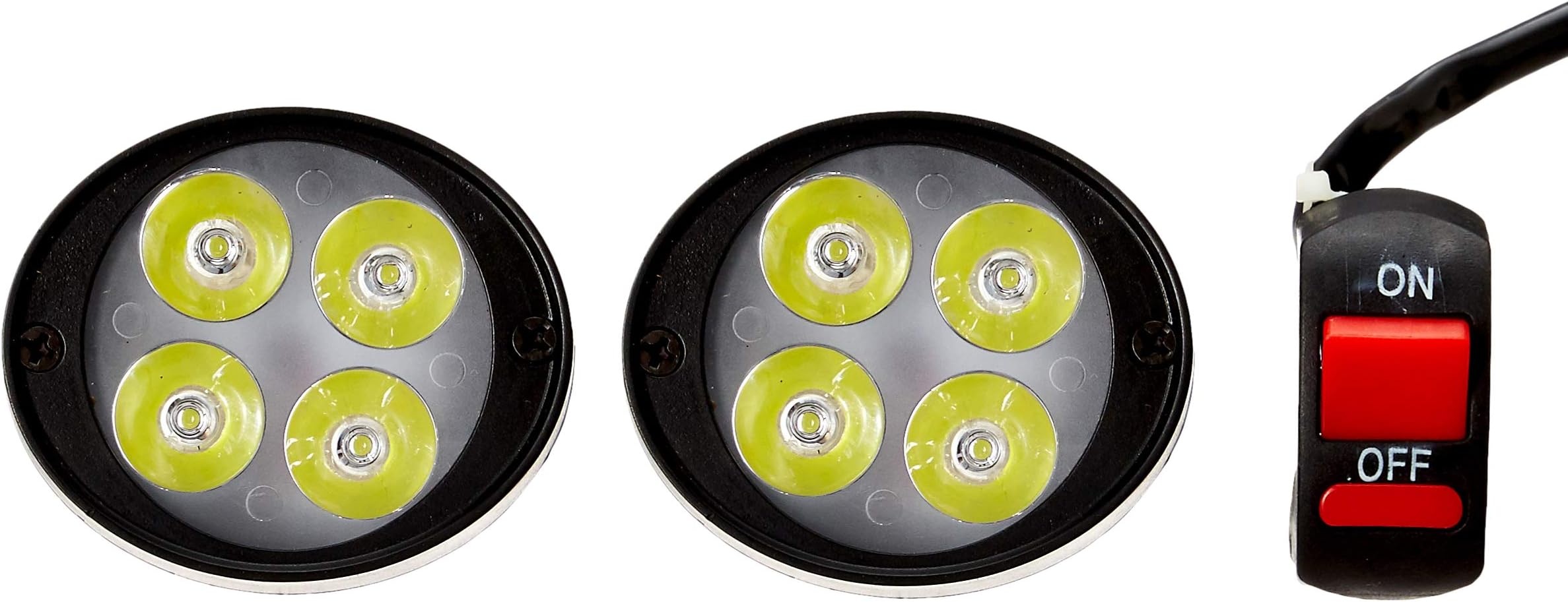 Autosun 4 Led 10 Watt Scooty Mirror Fog Light Lamp With Switch - Set Of 2 For TVS Wego