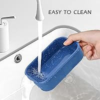 Vista 6 de Funda de jabón de viaje mejorada a prueba de fugas, soporte de barra de champú de silicona a prueba de roturas y antideslizante, contenedor de jabón