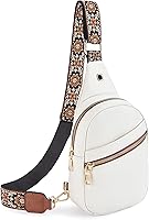 Vista 21 de Telena Bolso bandolera para mujer, bolso cruzado para mujer, cangurera de cuero vegano con correa ajustable