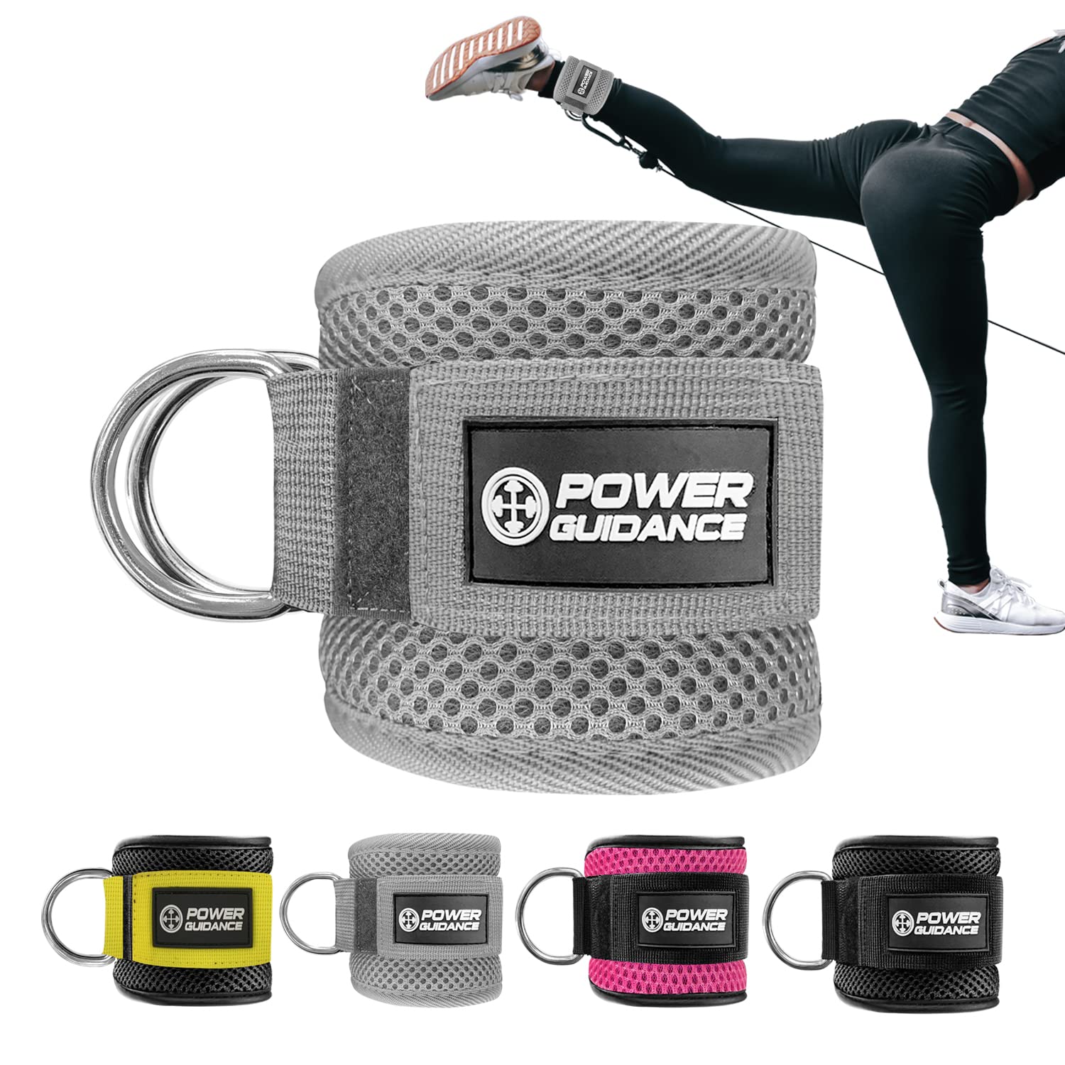 Buy POWER GUIDANCE Ankle Strap for Cable Machine Professional Kickback