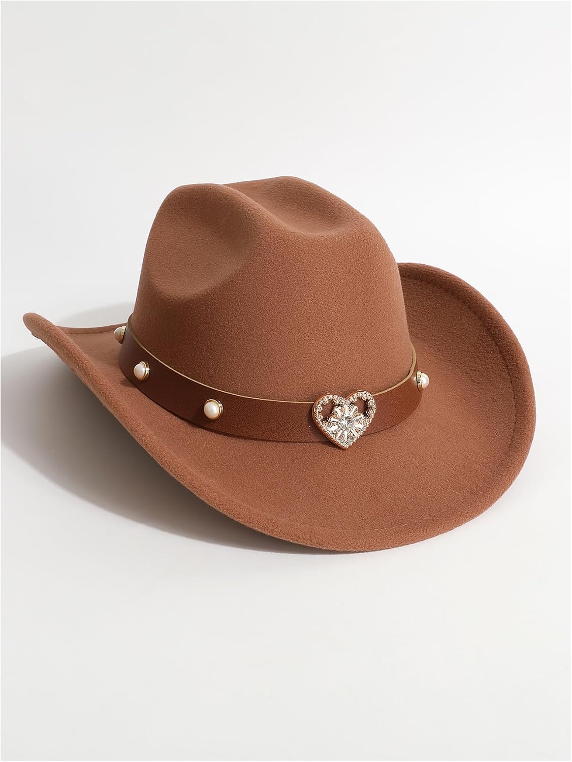 BEAUDRM Women's Cowboy Hat Wide Brim Rodeo Western Cowgirl Hat Costume Accessories