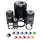 American Football Helmet Sports Self-Inking Rubber Stamp Ink Stamper for Stamping Crafting Planners - 1/2 Inch Mini - Blue Ink