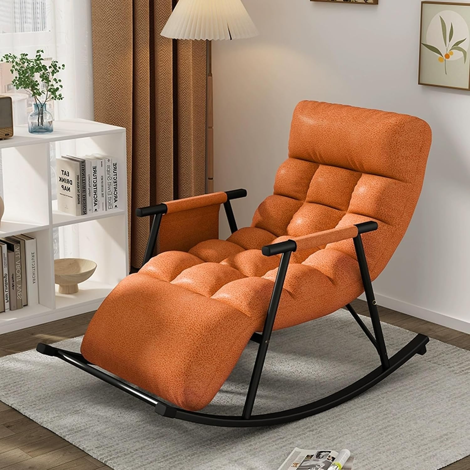 Fauteuil à bascule ergonomique pour soulager le dos avec dossier inclinable et poches