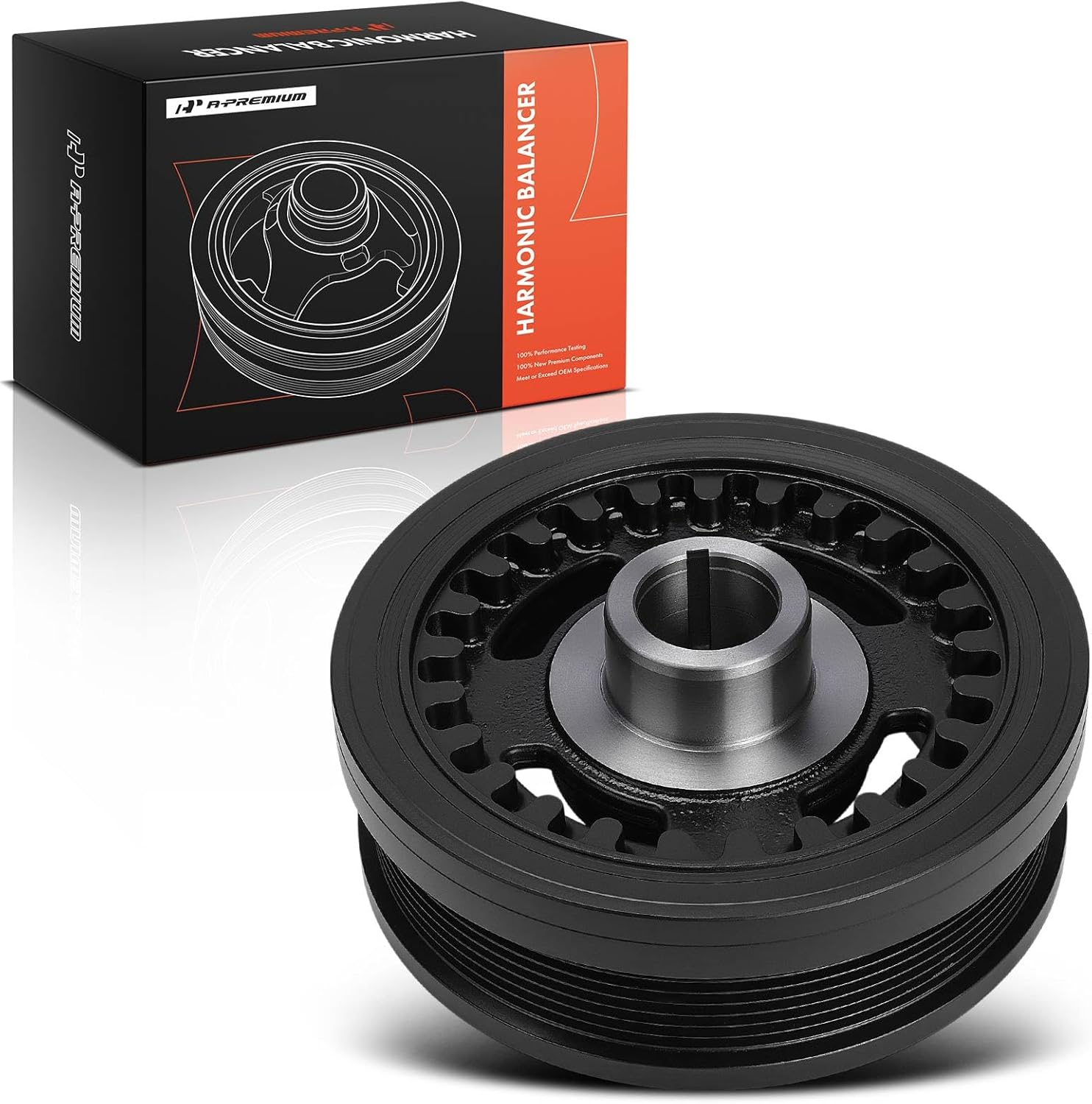 A-Premium Engine Harmonic Balancer Crankshaft Pulley Compatible with Nissan TITAN 2017-2024, Armada 2017-2024, NV2500 2017-2021, NV3500 2017-2021, TITAN XD 2016-2024 & Infiniti QX80 2016-2020, 5.6L